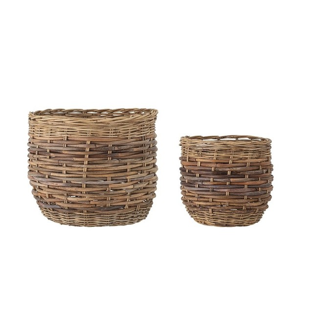 BLOOMINGVILLE ELIT BASKET, NATURE, MENDONG GRASS, SET OF 2