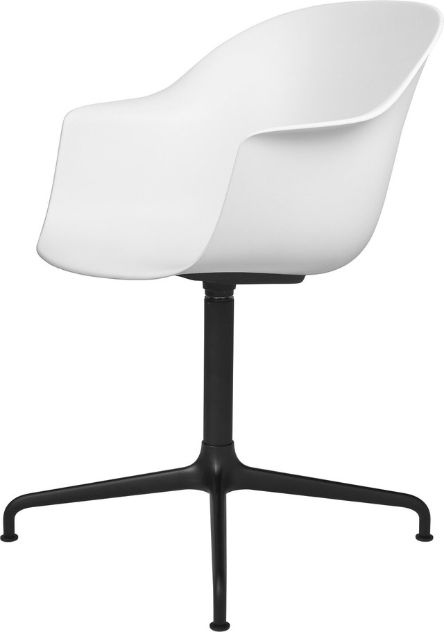 Gubi Bat Meeting Chair Un-Upholstered Height adjustable 4-star base - Stuhl mit Armlehne ungepolstert