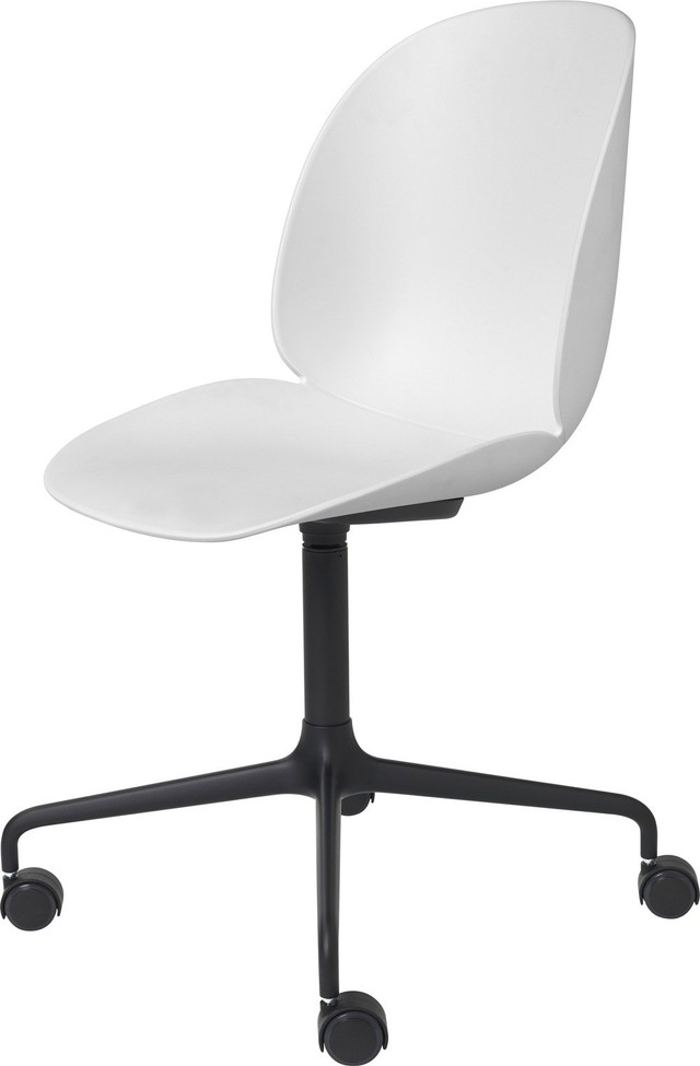 Gubi Beetle Meeting Chair Un-Upholstered Height adjustable 4-star base w. castors - Stuhl ohne Armlehne mit Rollen ungepolstert 