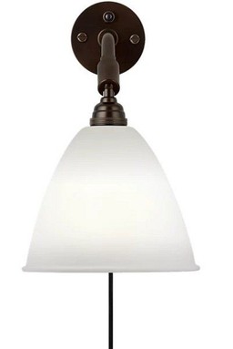 GUBI BL1 TABLE LAMP - BLACK BRASS BASE - BONE CHINA SHADE --0