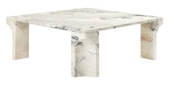 GUBI Doric Coffee Table - Couchtisch - 80x80x30cm - Electric Grey Limestone--0