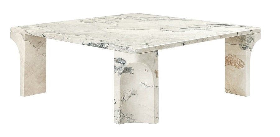 GUBI Doric Coffee Table - Couchtisch - 80x80x30cm - Electric Grey Limestone--0