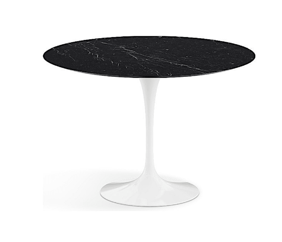 Knoll International Saarinen Esstisch, Ø 107 cm - Marmor Nero Marquina beschichtet - Weiss--11