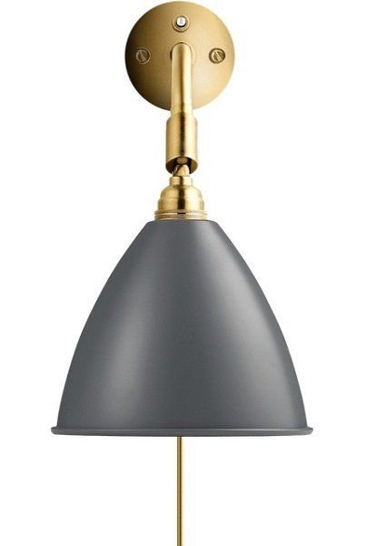 GUBI BL1 TABLE LAMP - BASE BRASS - GREY SEMI MATT--3