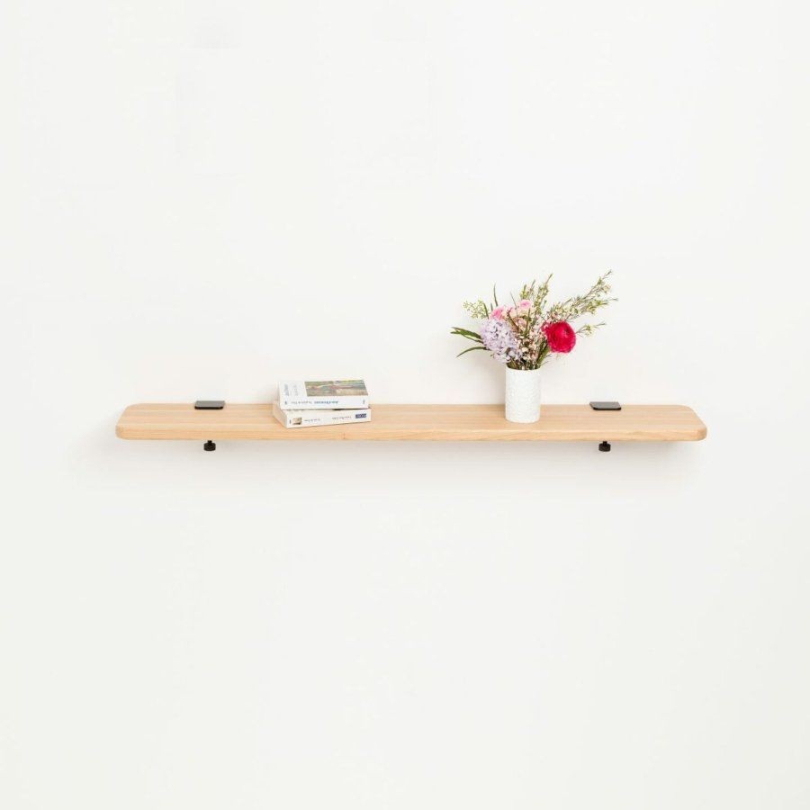 Tiptoe Solid oak shelf - 120x20cm - GRAPHITE BLACK--3