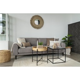 House N Lido 3 Seater Sofa Stone Grey Fabric HN1030 - Sofa--1