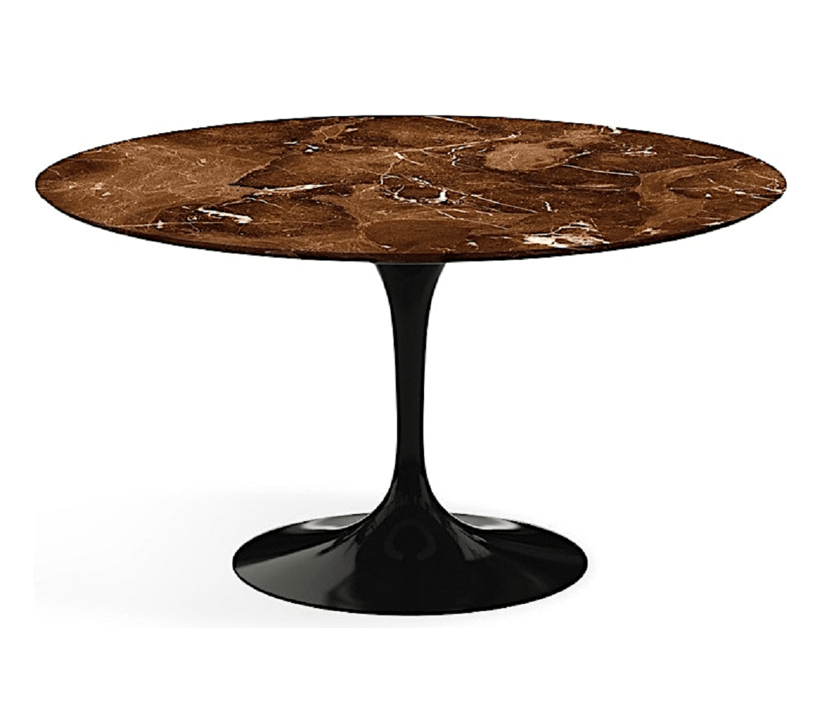 Knoll International Saarinen Esstisch, Ø 137 cm - Marmor Brown Emperador Satinbeschichtet - Weiss--12