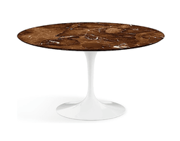 Knoll International Saarinen Esstisch, Ø 137 cm - Marmor Brown Emperador Satinbeschichtet - Schwarz--13