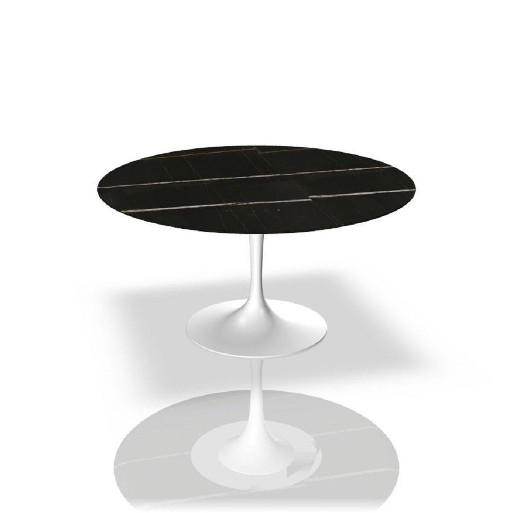 Knoll International Saarinen Dining Table, Ø 137 cm - Marmor Sahara Noir - weiß--26