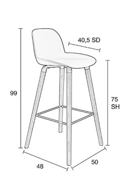 ZUIVER BARSTOOL ALBERT KUIP ALL BLACK - BARSTUHL--13