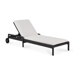 Ethnicraft Jack Outdoor Sonnenliege Teak schwarz - Off White - Dünnes Kissen--16