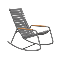Houe Reclips Bamboo Armrests Rocking Chair - Grey--3