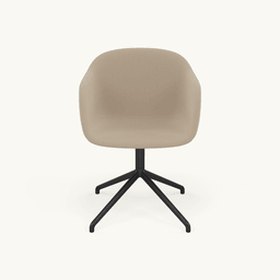 Muuto Fiber Armchair Swivel Base With Return - Beige / Clara 248/Anthracite Black--5