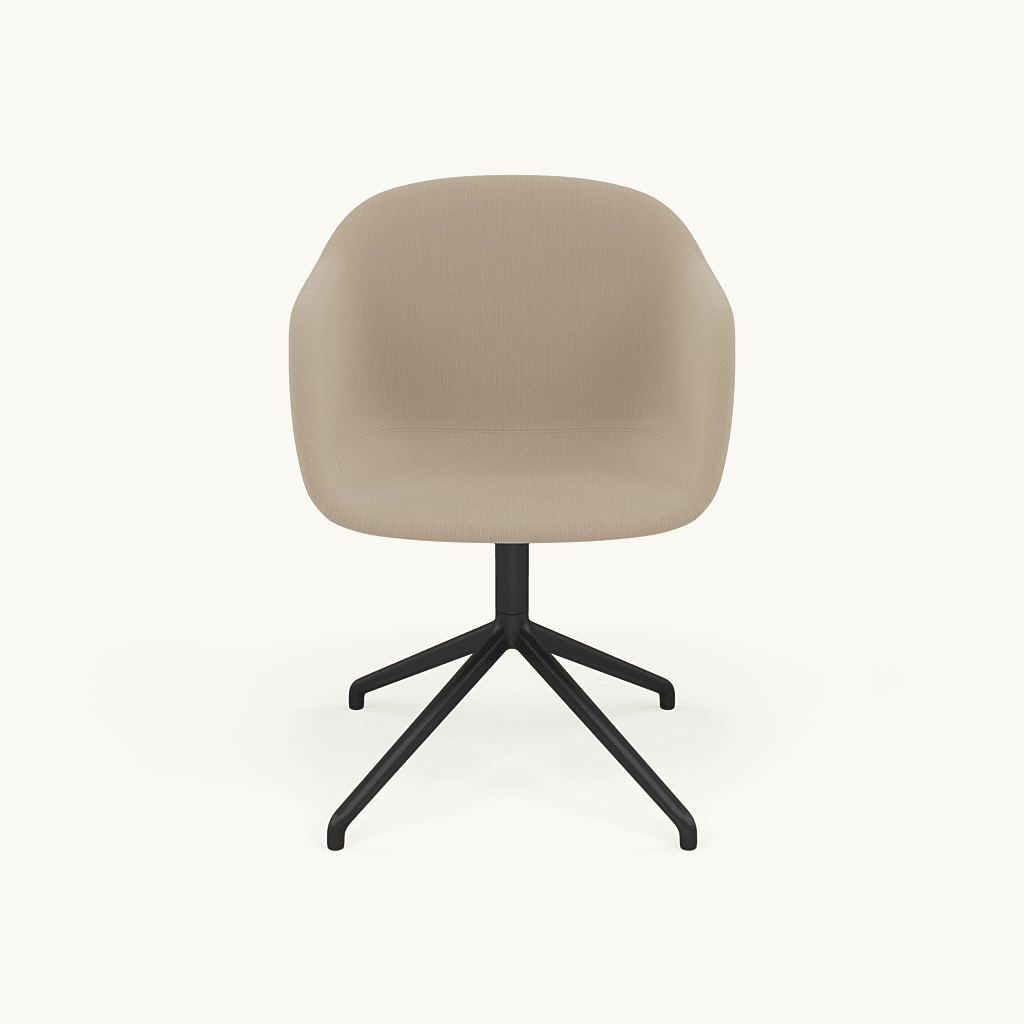 Muuto Fiber Armchair Swivel Base With Return - Beige / Clara 248/Anthracite Black--5