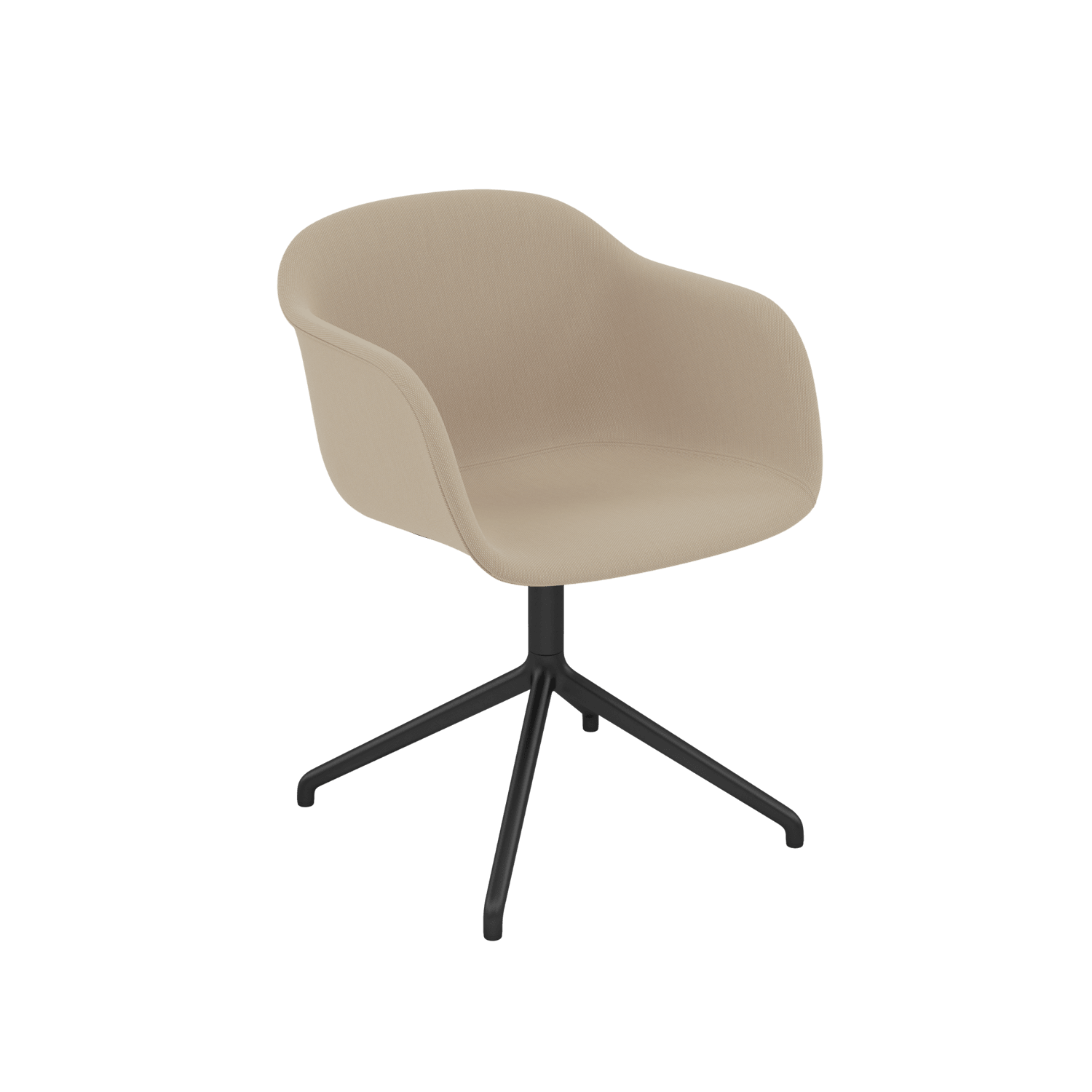 Muuto Fiber Armchair Swivel Base With Return - Beige / Clara 248/Anthracite Black--4