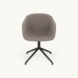 Muuto Fiber Armchair Swivel Base With Return - Black/Grey / Clara 384/Anthracite Black--2