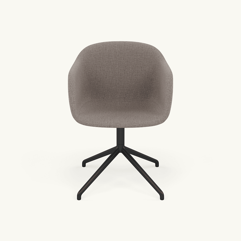 Muuto Fiber Armchair Swivel Base With Return - Black/Grey / Clara 384/Anthracite Black--2