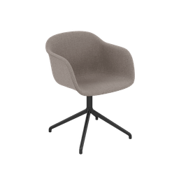 Muuto Fiber Armchair Swivel Base With Return - Black/Grey / Clara 384/Anthracite Black--3