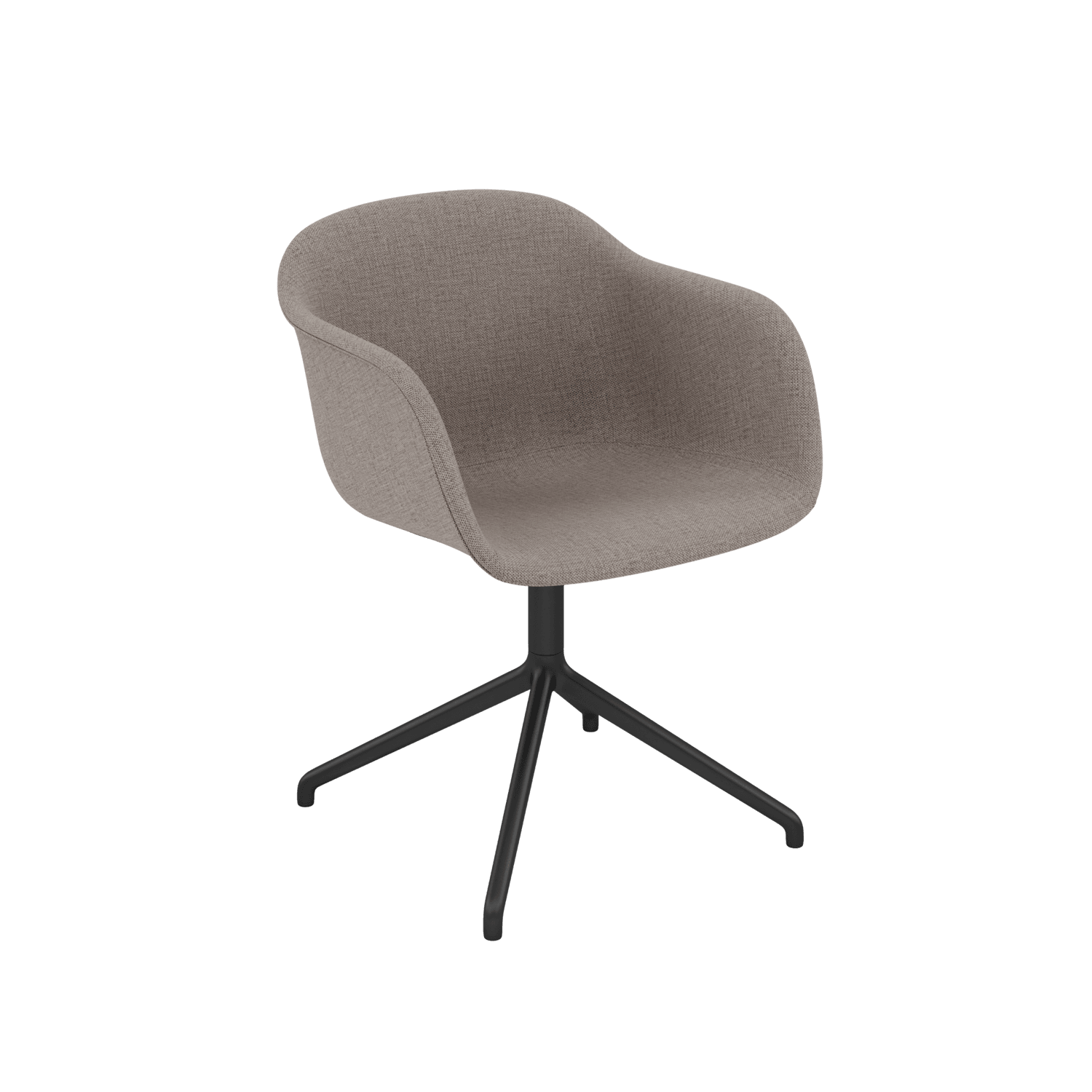 Muuto Fiber Armchair Swivel Base With Return - Black/Grey / Clara 384/Anthracite Black--3