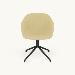 Muuto Fiber Armchair Swivel Base With Return - Light Yellow / Clara 423/Anthracite Black--1