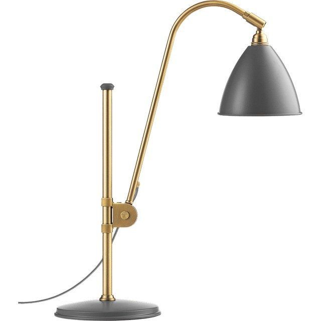 GUBI BL1 TABLE LAMP - BASE BRASS - GREY SEMI MATT--1