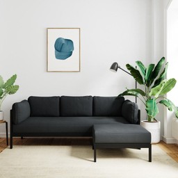 EASY CORNER SOFA – 3 TO 4 SEATS - GRAPHITE BLACK - SLATE GREY--31