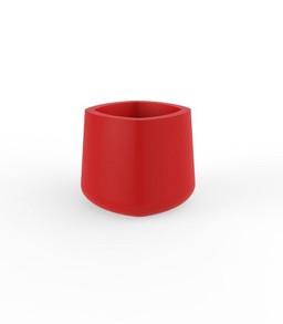 Vondom ulm square pot 34x34x30  -  Lacquered Red--12