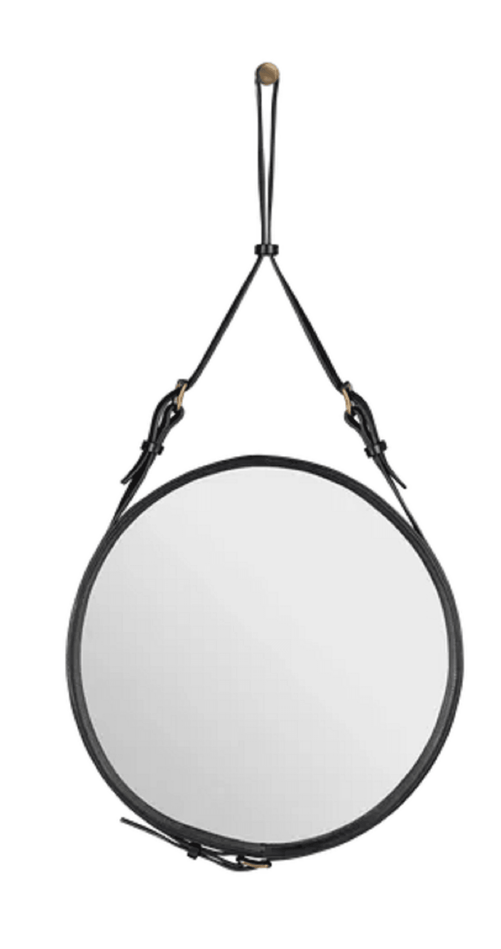 Gubi Adnet Spiegel Circulaire - runder Spiegel - Durchmesser 45 cm - Black Leather--1