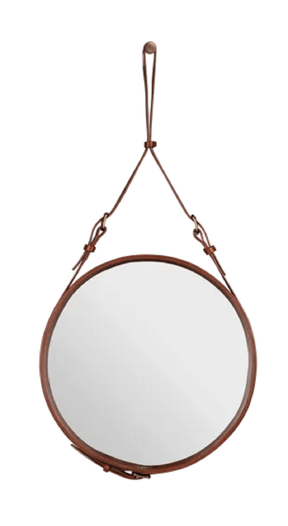 Gubi Adnet Spiegel Circulaire - runder Spiegel - Durchmesser 45 cm - Tan Leather--3
