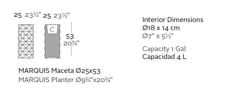 Vondom Marquis Planter Ø25X53--1