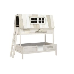 Lifetime Bunkbed My Hangout 120/140 - Etagenbett: Whitewash-Delux Lattenrost--0