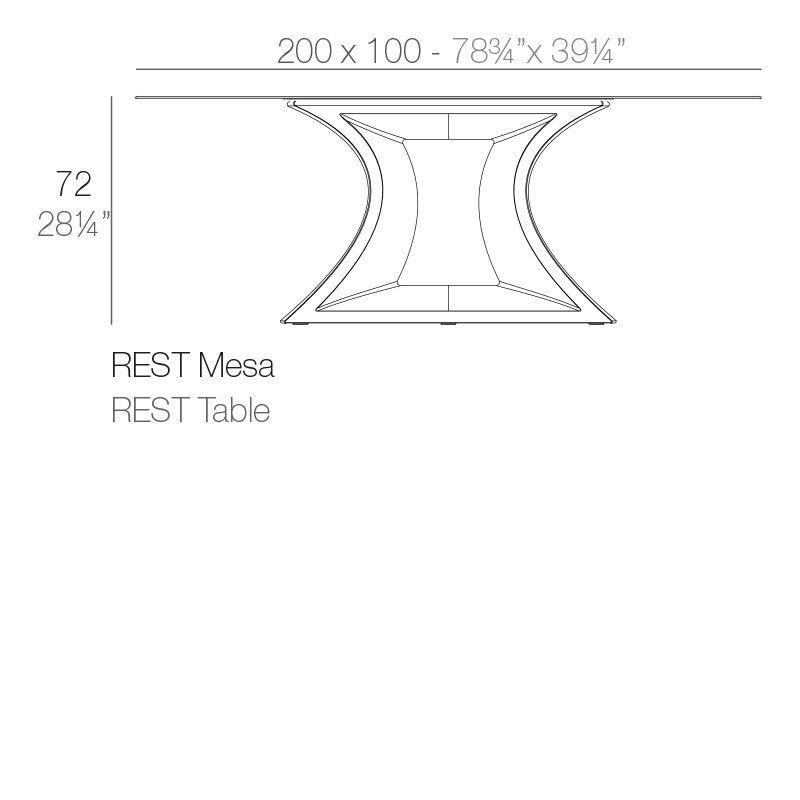 Vondom Rest Table 200X100X72--2