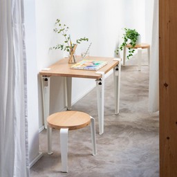 Tiptoe Kids Desk - Solid Oak - Cloudy White--11