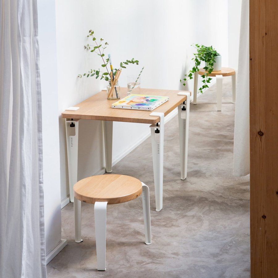 Tiptoe Kids Desk - Solid Oak - Cloudy White--11