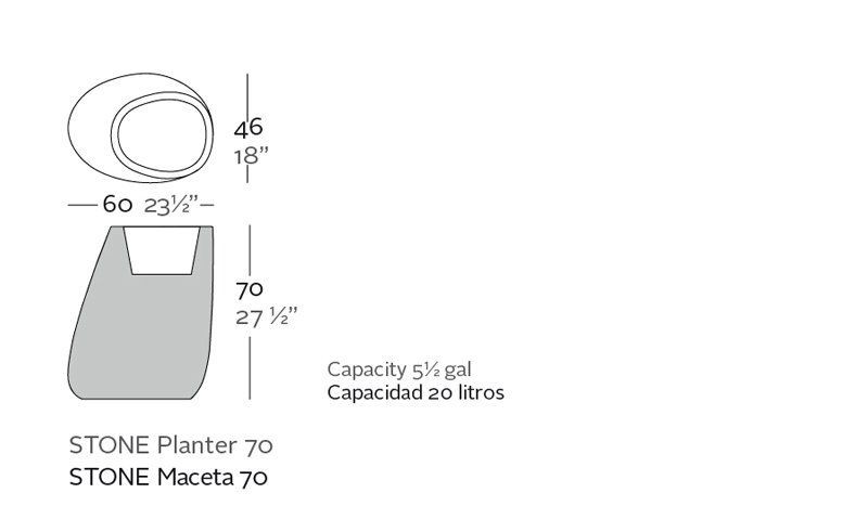Vondom Stone Planter 60X46X70--1