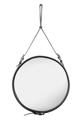 Gubi Adnet Spiegel Circulaire - runder Spiegel - Durchmesser 58 cm - Black Leather--4