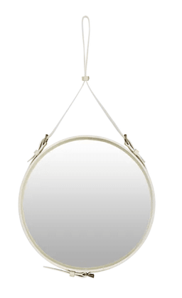 Gubi Adnet Spiegel Circulaire - runder Spiegel - Durchmesser 58 cm - Tan Leather--5