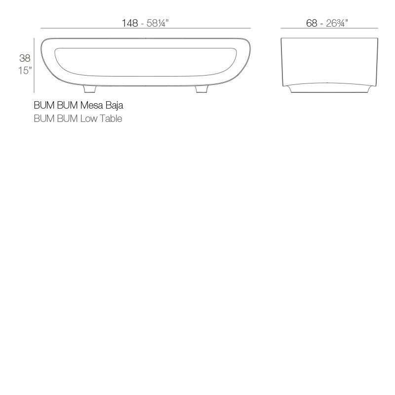 Vondom Bum-Bum Coffee Table 148X68X38--2