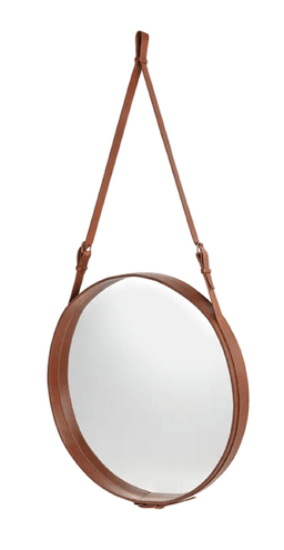 Gubi Adnet Spiegel Circulaire - runder Spiegel - Durchmesser 70 cm - Tan Leather--9