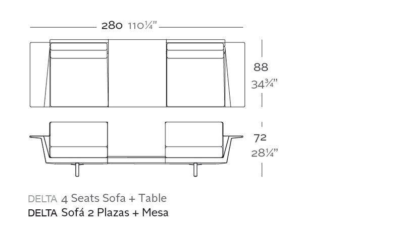 Vondom Delta Sofa 2 Seat+Table--2