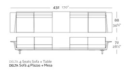 Vondom Delta Sofa 4 Seat+Table--3