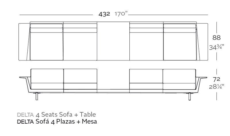 Vondom Delta Sofa 4 Seat+Table--3