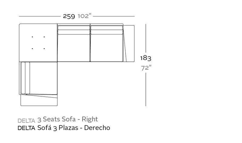 Vondom Delta Corner Sofa 3 Seat Right --1