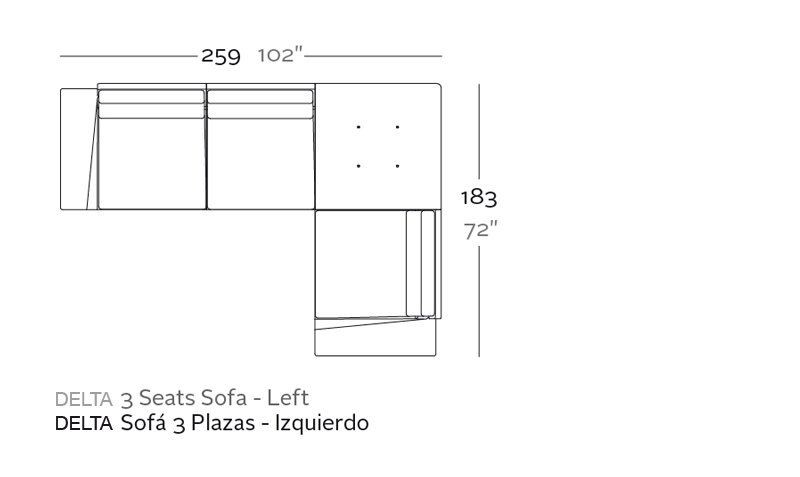 Vondom Delta Corner Sofa 3 Seat Left--1