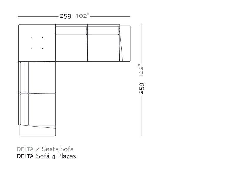 Vondom Delta Corner Sofa 4 Seat--2