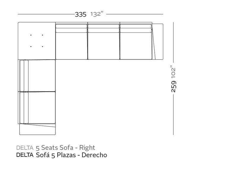 Vondom Delta Corner Sofa Right 5 Seat--3