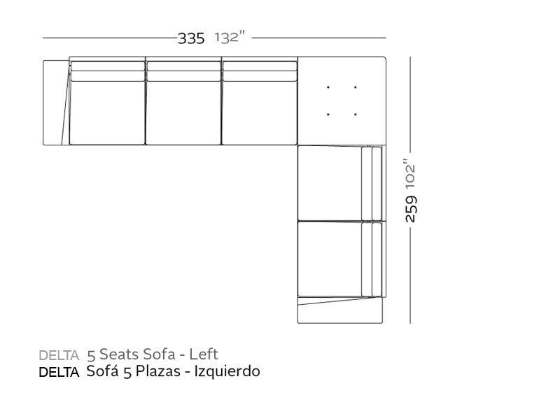 Vondom Delta Corner Sofa Left 5 Seat--2