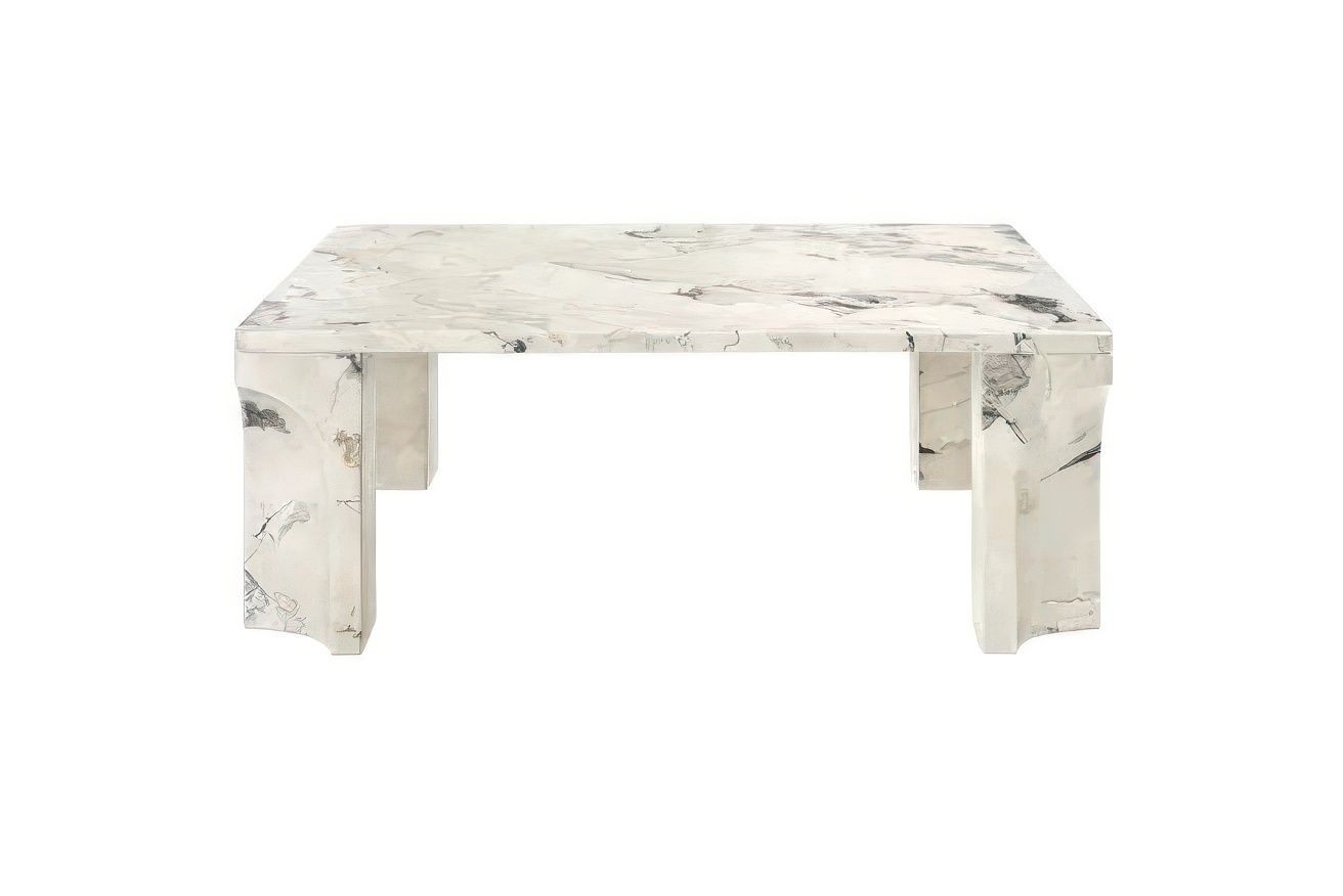 GUBI Doric Coffee Table - Couchtisch - 80x80x30cm - Electric Grey Limestone--6