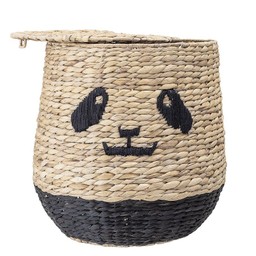 BLOOMINGVILLE YOUL BASKET W/LID, NATURE, WATER HYACINTH--1