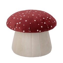 BLOOMINGVILLE LUE POUF, RED, POLYESTER--0